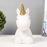 Настольный светильник "Единорог" от батареек Бело-золотой картинка 